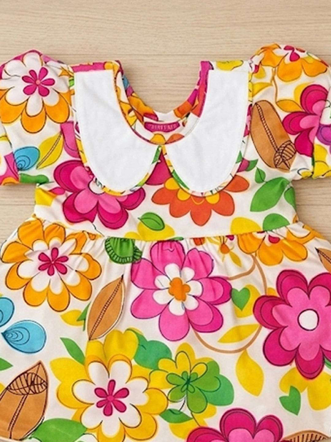 BownBee Peter Pan Collar Dress With Hairband For Infant Girls