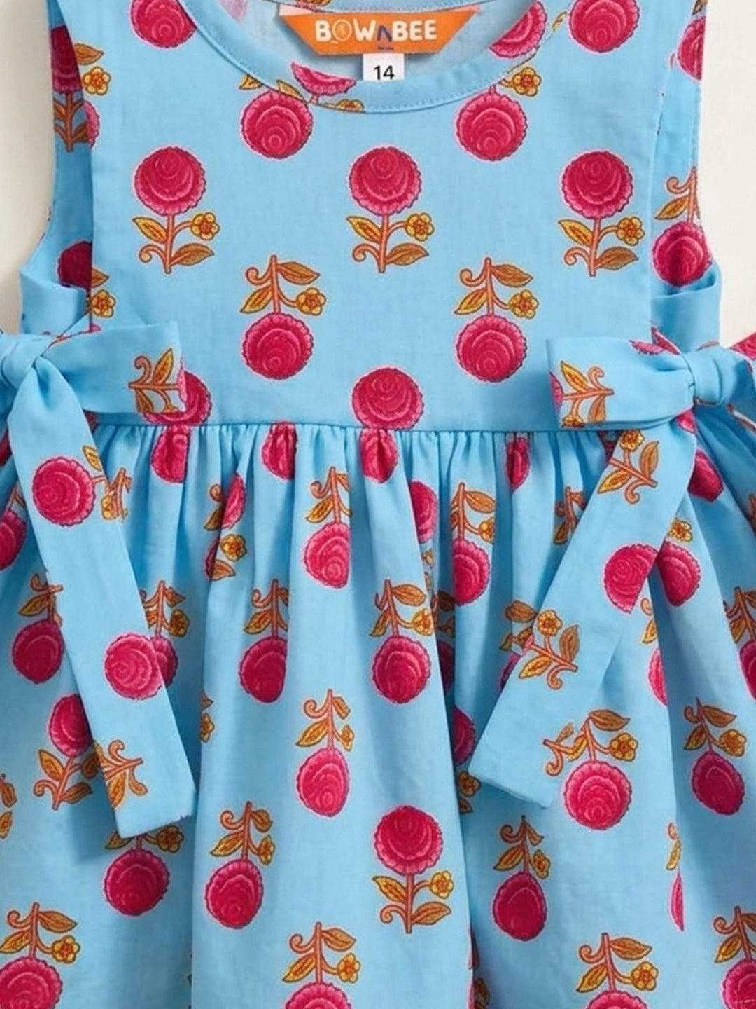BownBee Pure Cotton Sleeveless Dress With Hairband For Infant Girls