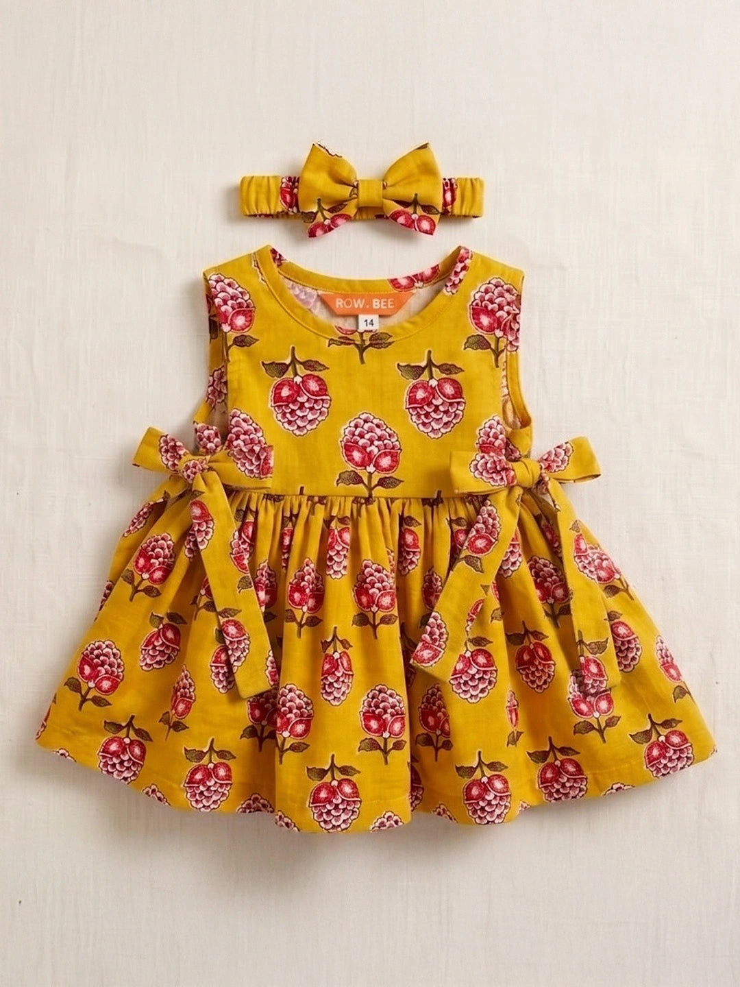BownBee Summer Printed Dress & Half Sleeve Shirt Sibling Set