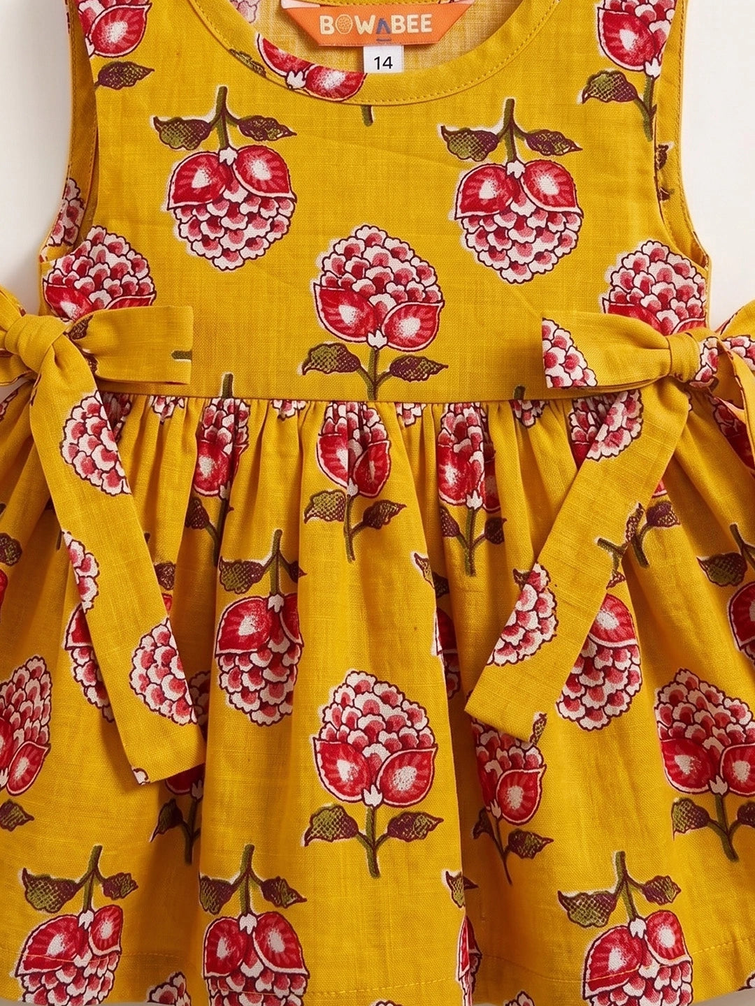 BownBee Summer Printed Dress & Half Sleeve Shirt Sibling Set