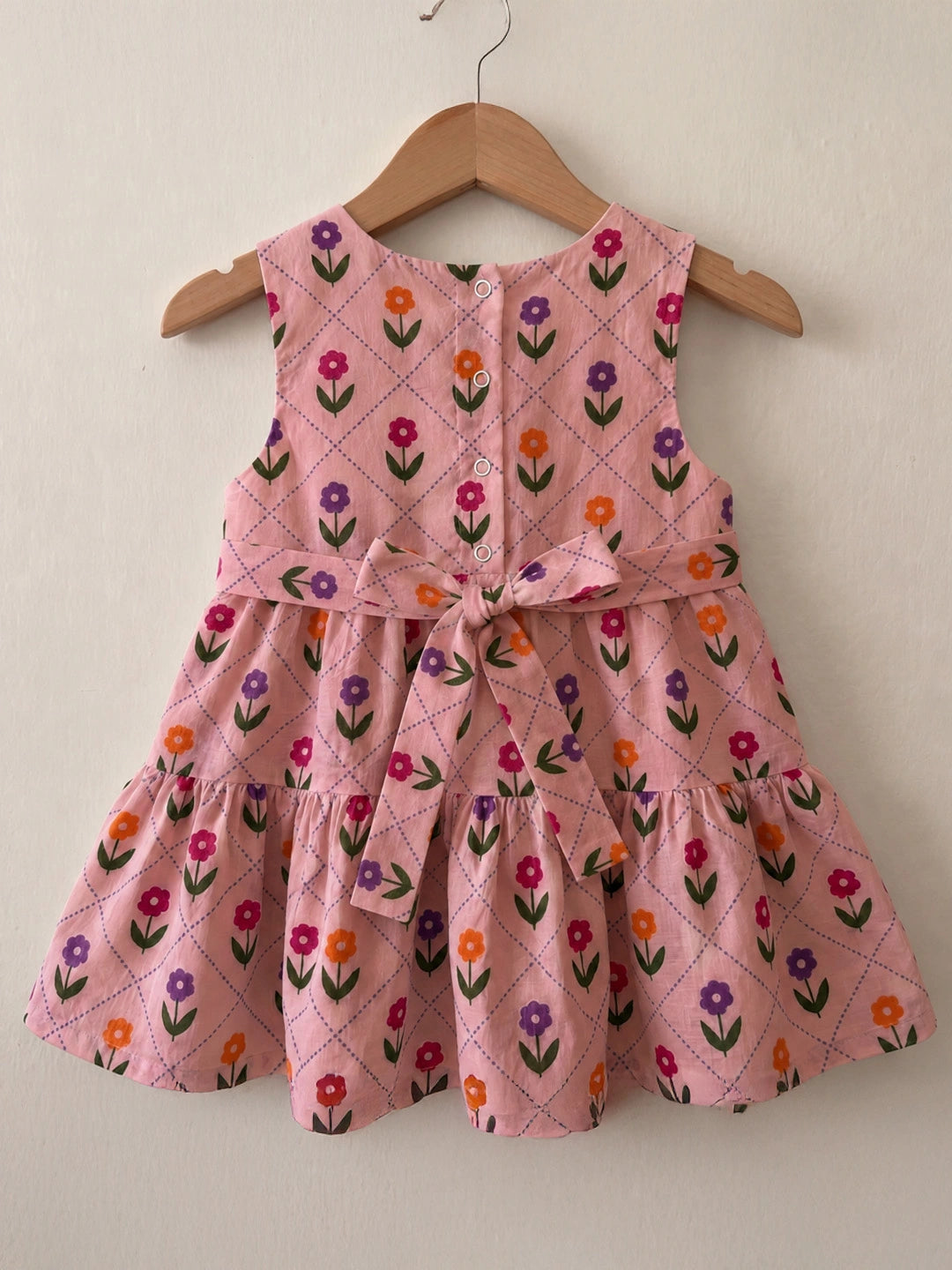 BownBee Summer Printed Dress & Half Sleeve Shirt Sibling Set