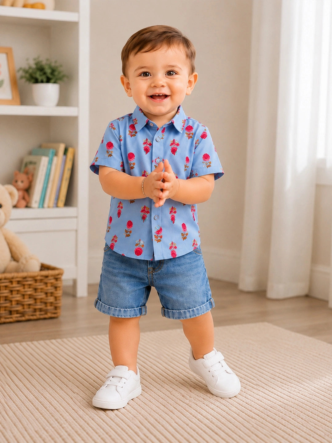 BownBee Pure Cotton Half Sleeves Shirt For Infant Boys