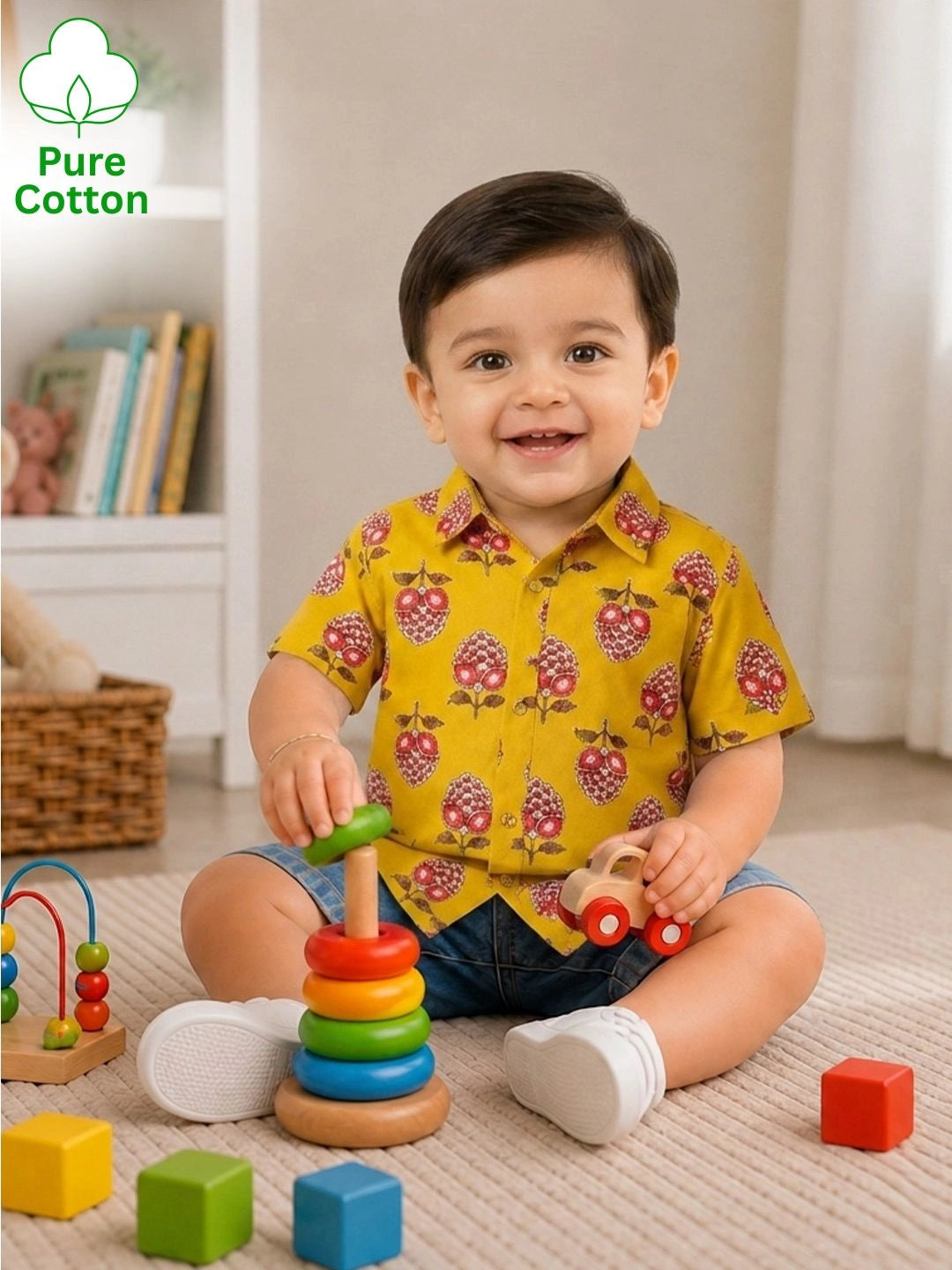 BownBee Pure Cotton Half Sleeves Shirt For Infant Boys