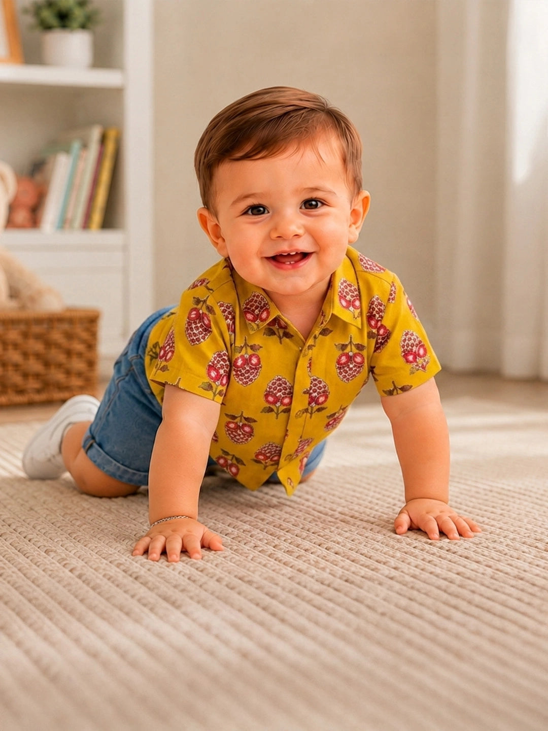 BownBee Pure Cotton Half Sleeves Shirt For Infant Boys