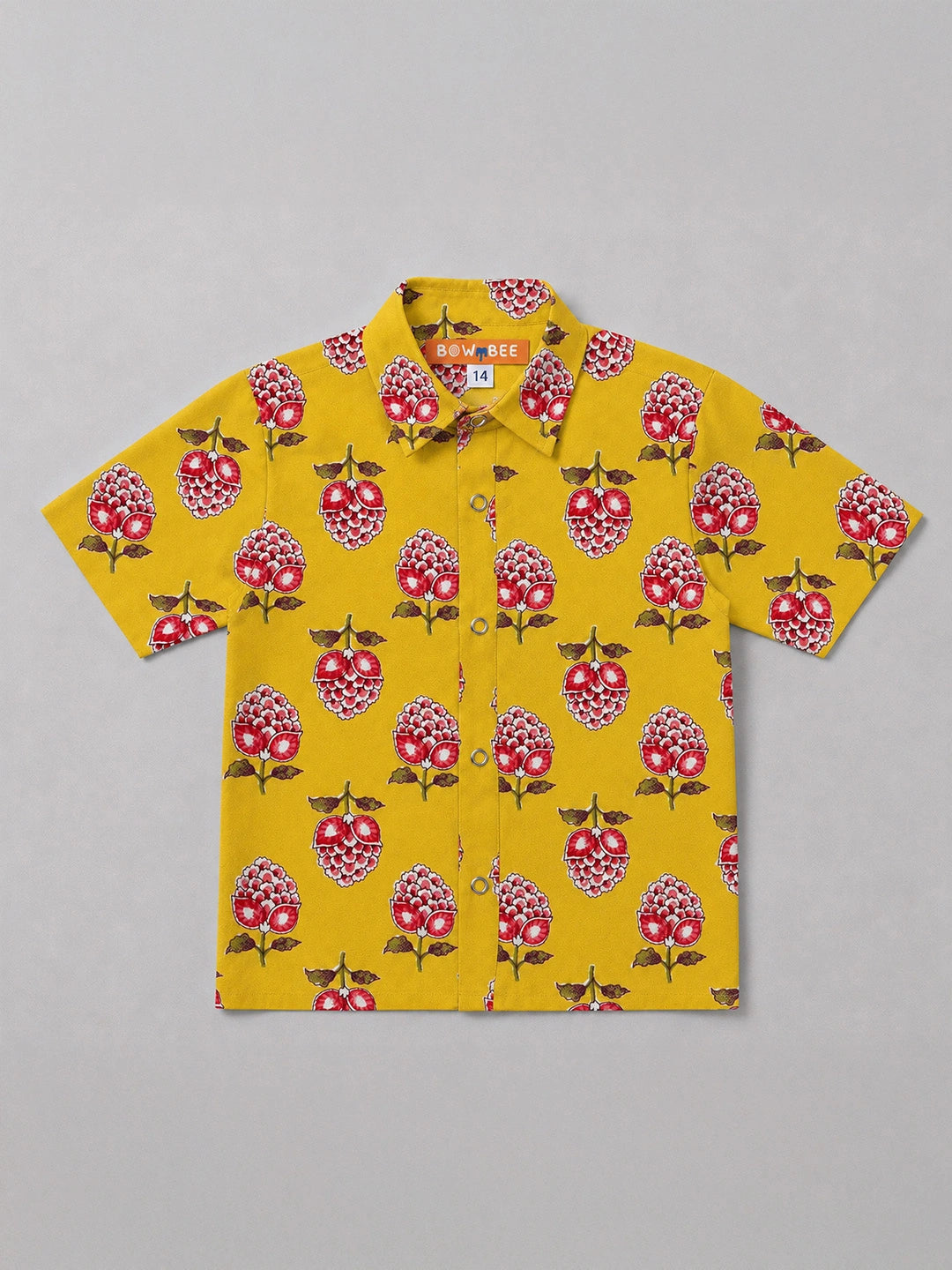 BownBee Summer Printed Dress & Half Sleeve Shirt Sibling Set