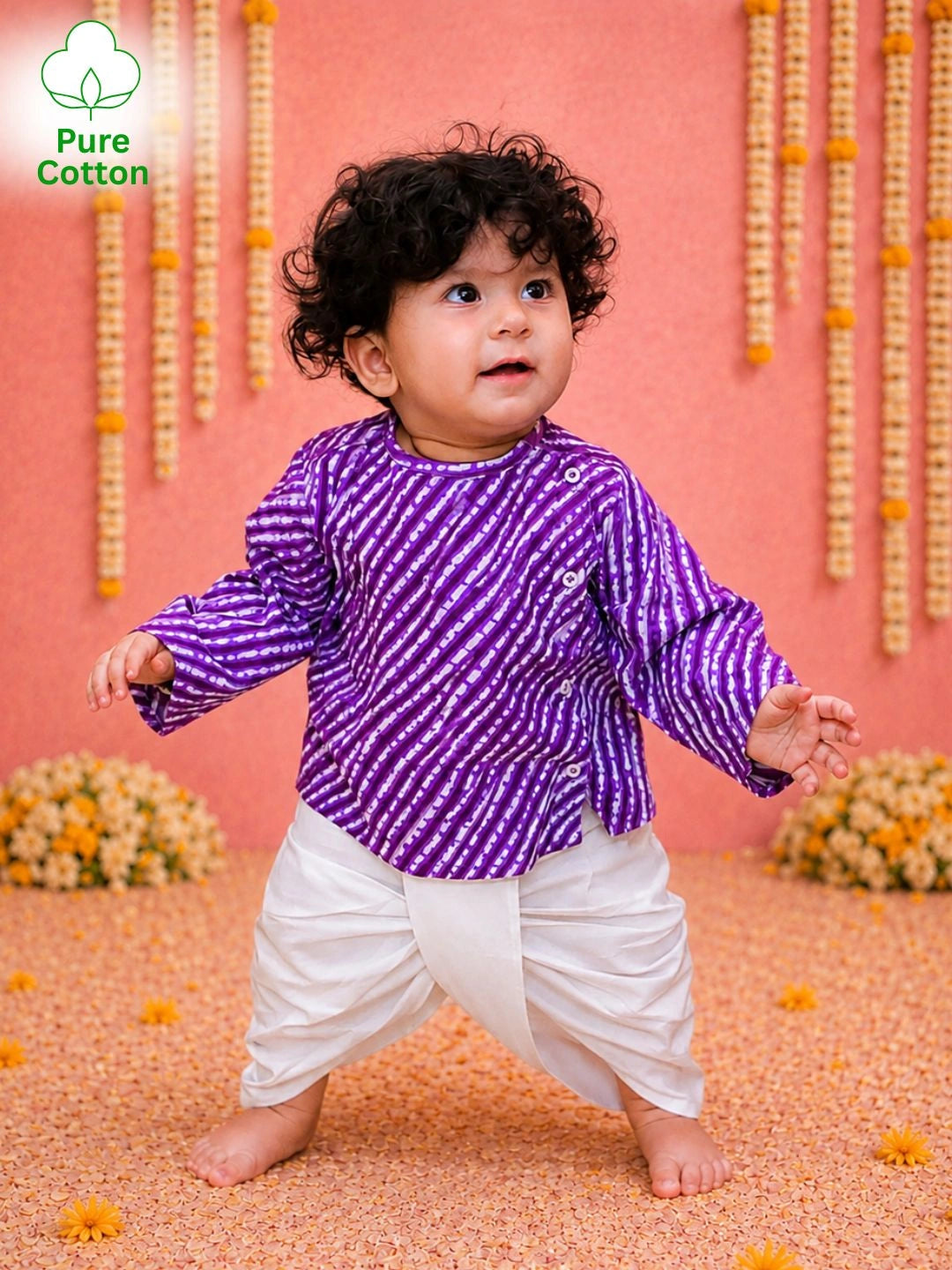 BownBee Full Sleeve Pure Cotton Kurta Dhoti