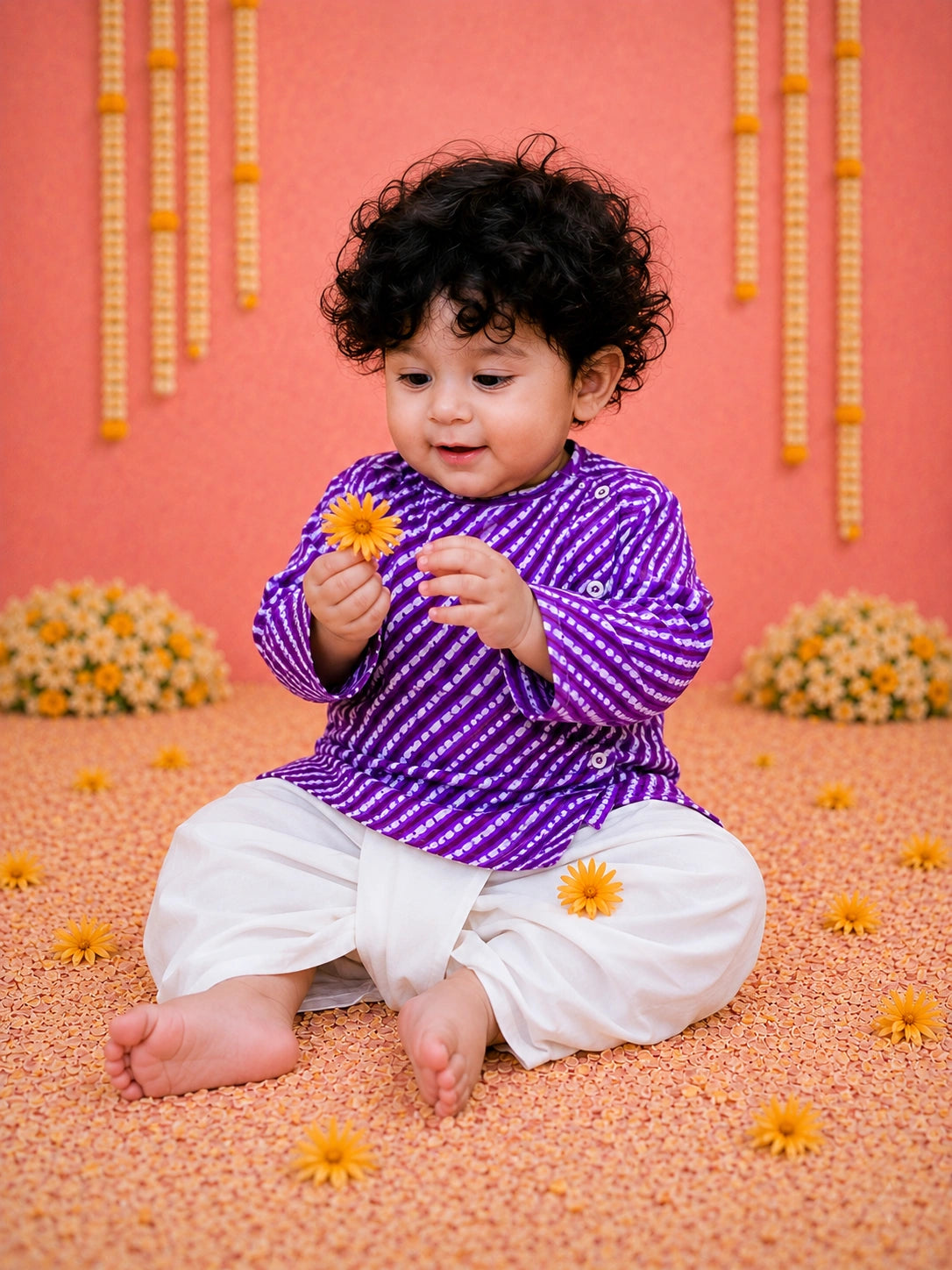 BownBee Full Sleeve Pure Cotton Kurta Dhoti