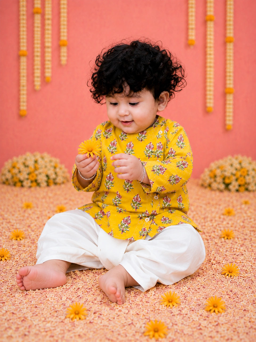 BownBee Full Sleeve Pure Cotton Kurta Dhoti