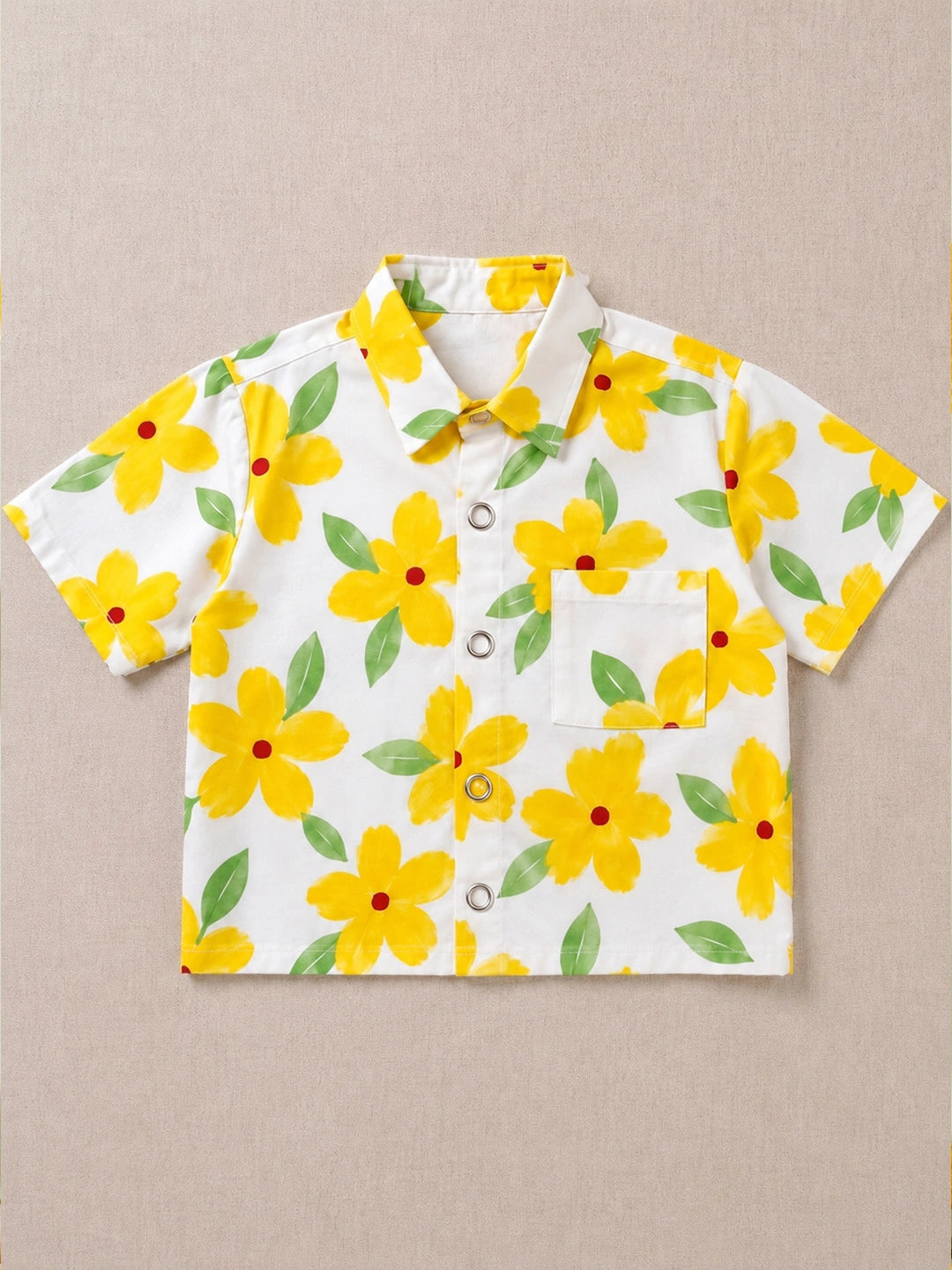 BownBee Summer Printed Short Sleeves Shirts And Shorts Set For Infant Boy
