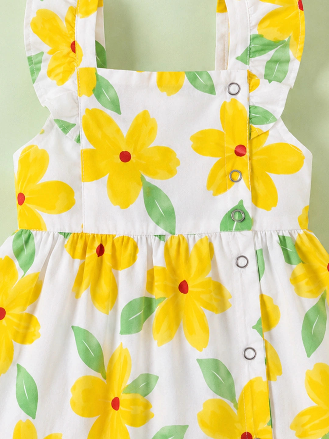 BownBee Summer Printed Ruffle Sleeve Dress For Infant Girl