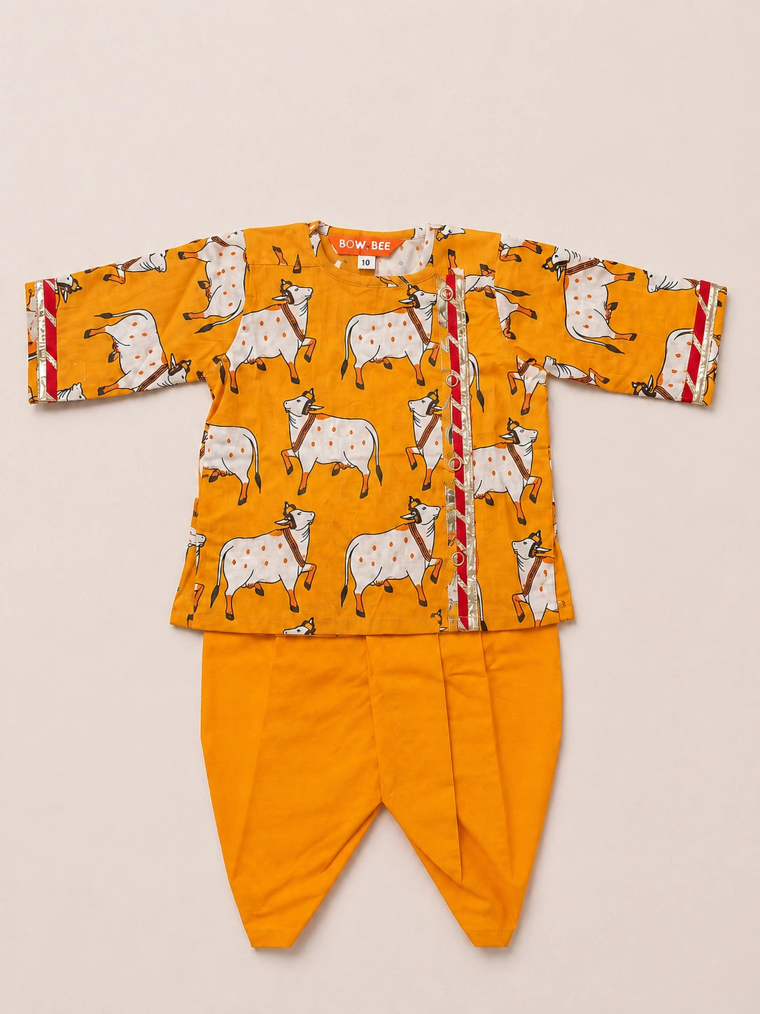 BownBee Full Sleeve Pure Cotton Dhoti Kurta Set for Infant Boys