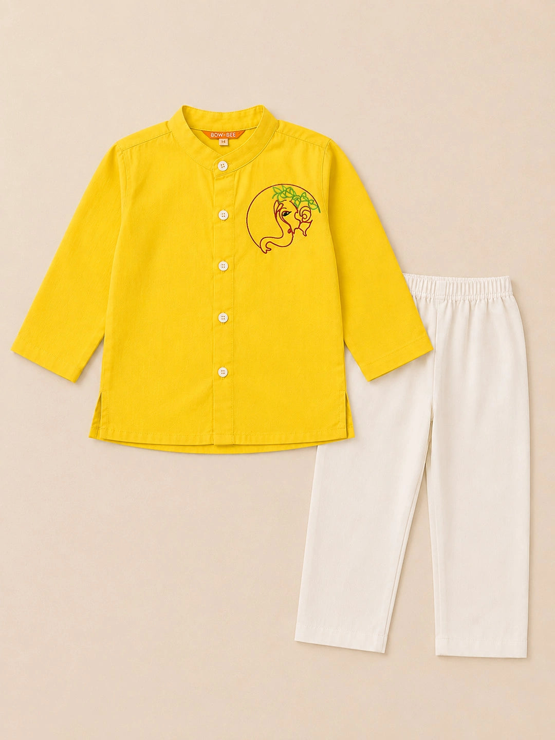 BownBee Pure Cotton Embroidered Kurta Pajama  Set For Boys