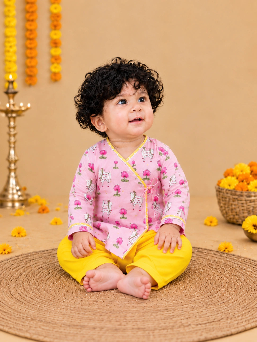 BownBee Full Sleeve Pure Cotton Dhoti Kurta Set for Infants Boys
