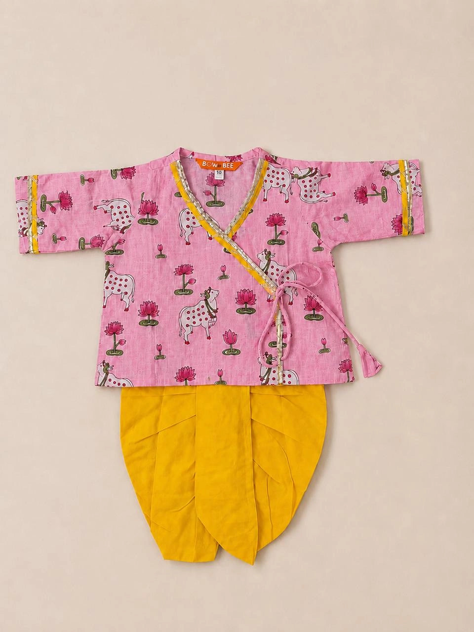 BownBee Full Sleeve Pure Cotton Dhoti Kurta Set for Infants Boys
