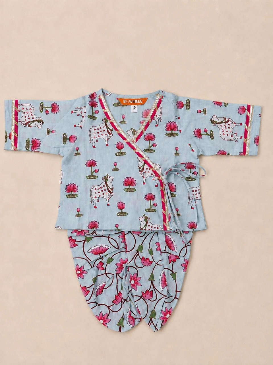 BownBee Full Sleeve Pure Cotton Dhoti Kurta Set for Infants Boys