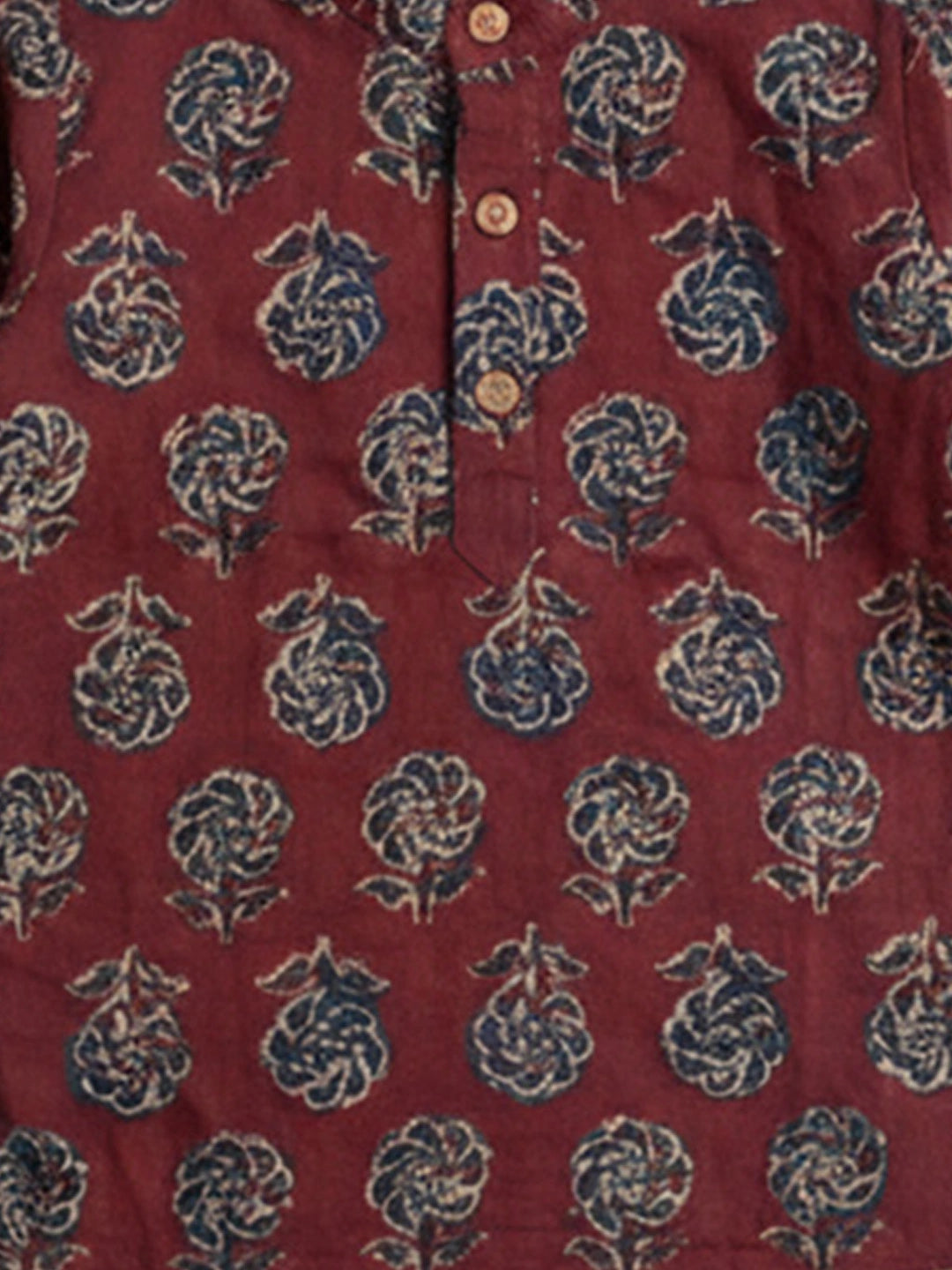 BownBee Pure Cotton Dhoti Kurta Set For Infant Boys - Maroon