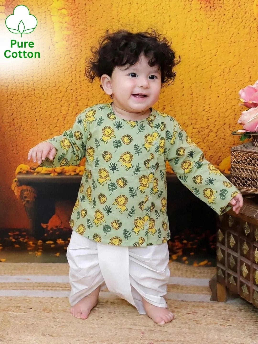 BownBee Full Sleeve Pure Cotton Kurta Dhoti