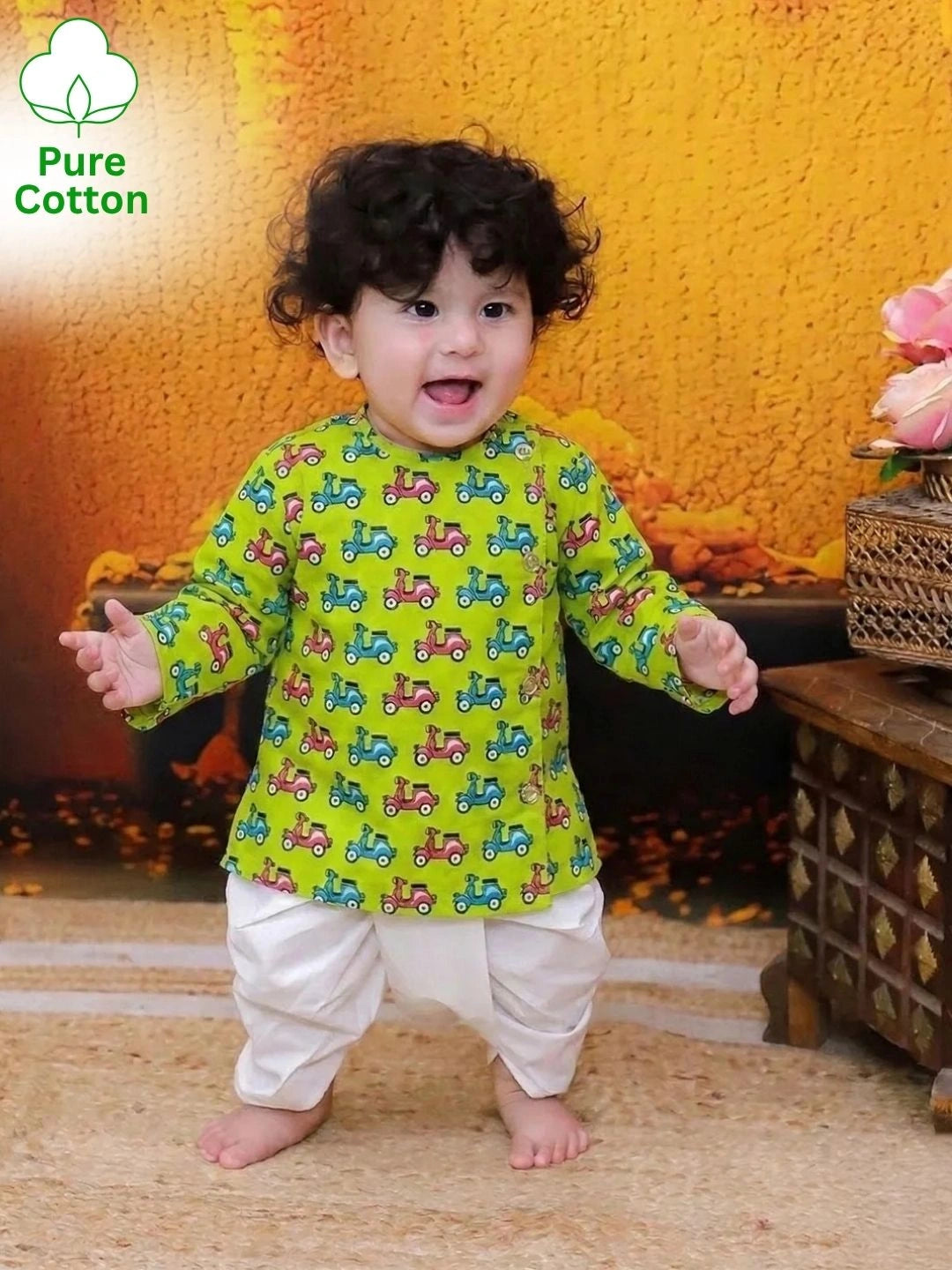 BownBee Full Sleeve Pure Cotton Kurta Dhoti