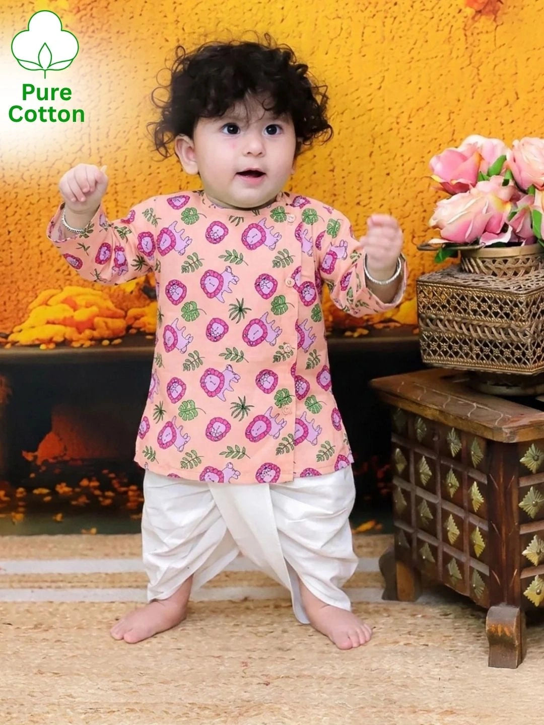 BownBee Full Sleeve Pure Cotton Kurta Dhoti