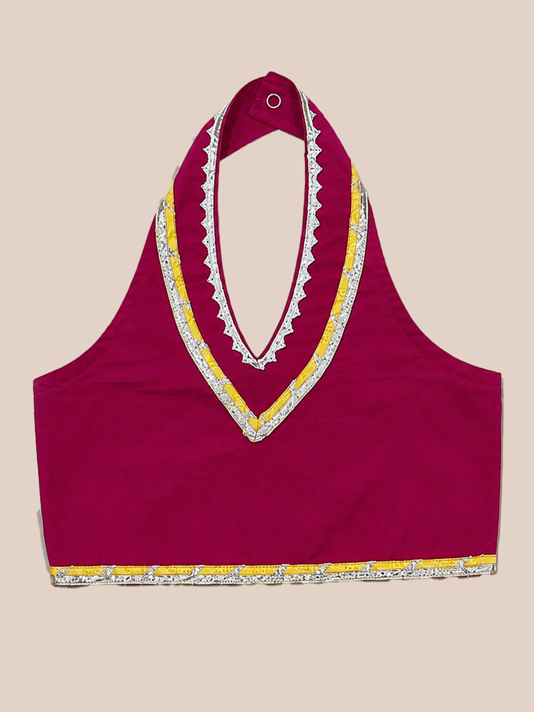 BownBee Sleeveless Halter Neck Lehenga Choli With Hairband Set For Girls