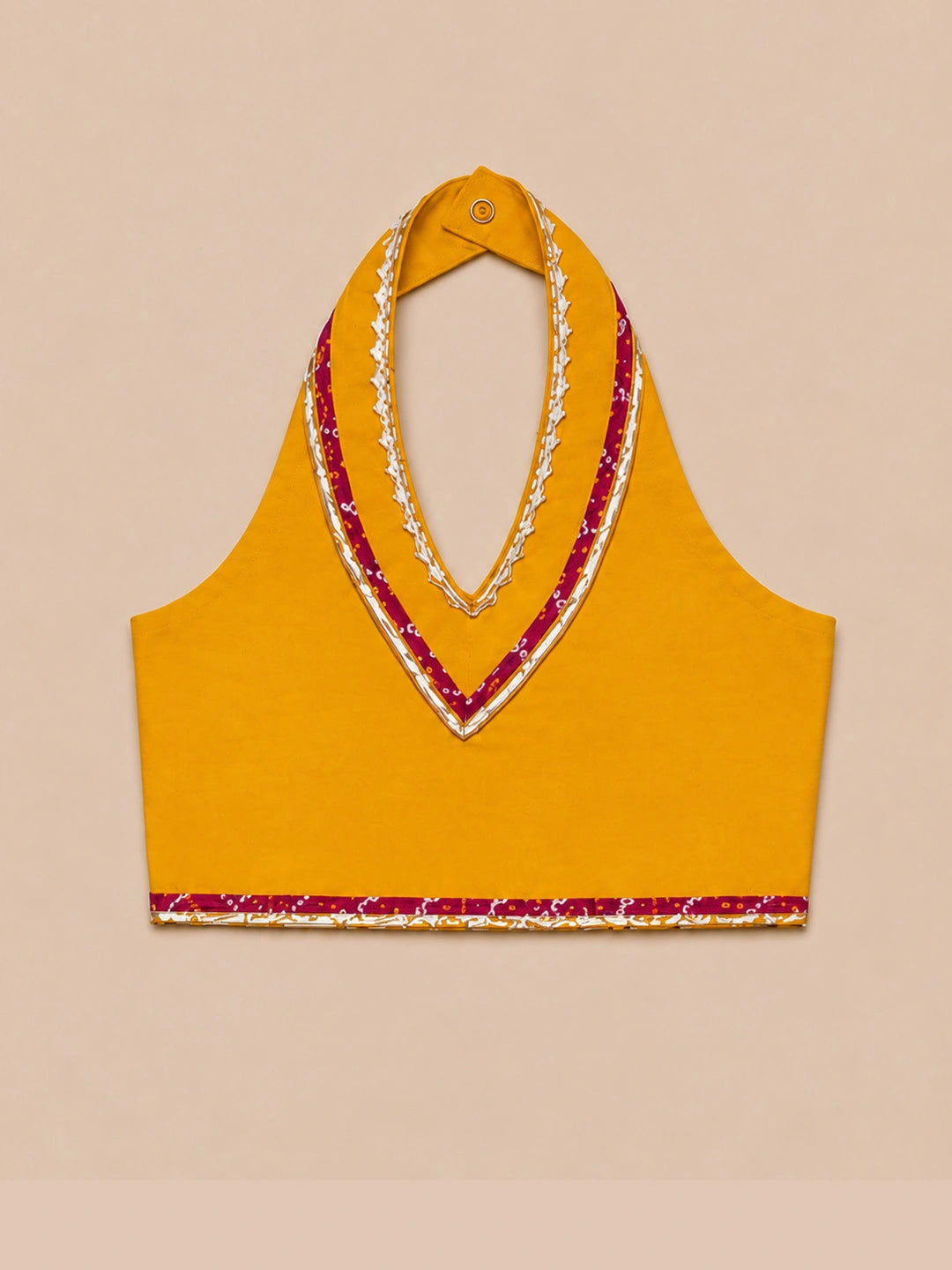BownBee Sleeveless Halter Neck Lehenga Choli With Hairband Set For Girl