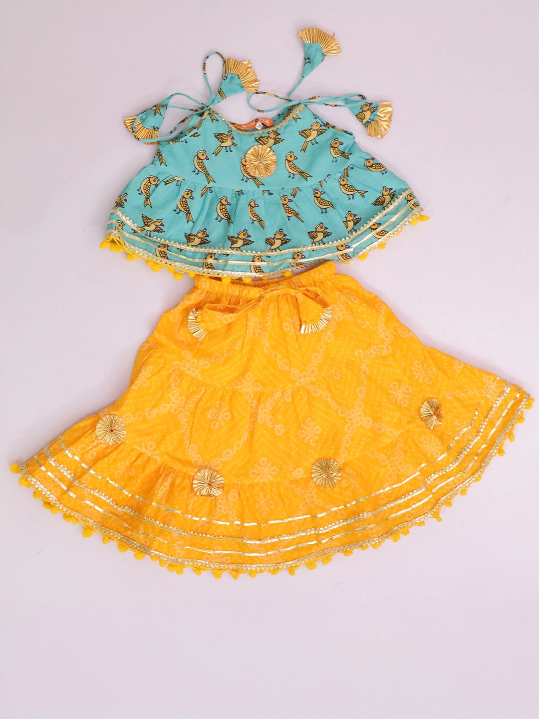 BownBee Pure Cotton Lion Printed Lehenga Choli For Infants