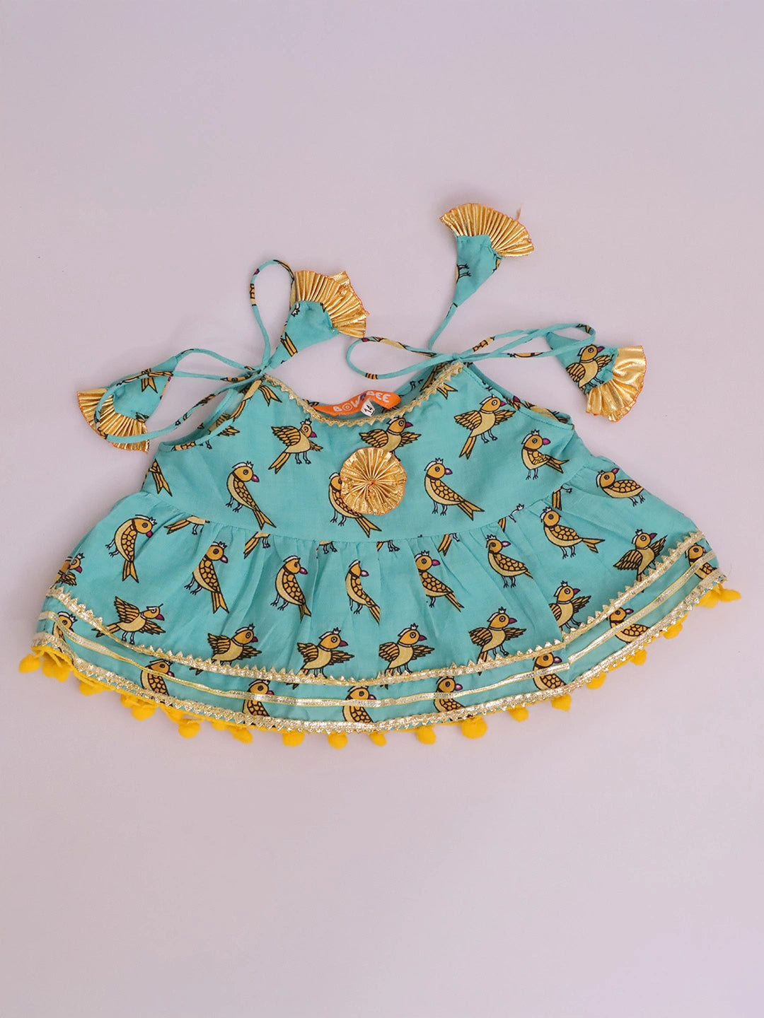 BownBee Pure Cotton Lion Printed Lehenga Choli For Infants