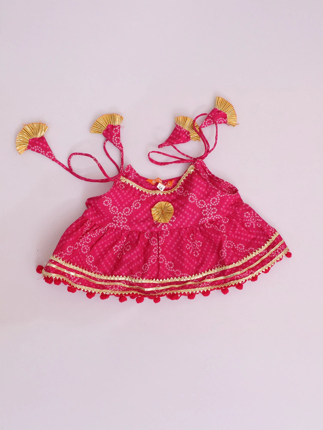 BownBee Pure Cotton Lion Printed Lehenga Choli For Infants