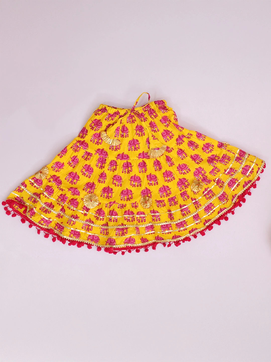 BownBee Pure Cotton Lion Printed Lehenga Choli For Infants