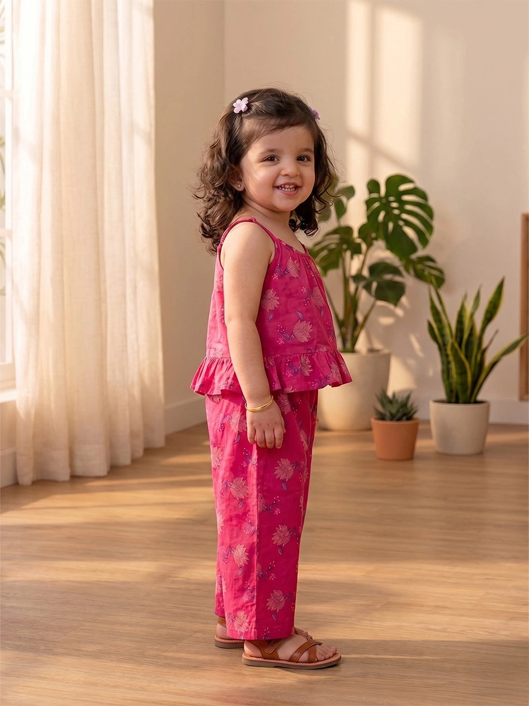 BownBee Pure Cotton Top With Palazzo Set For Infants