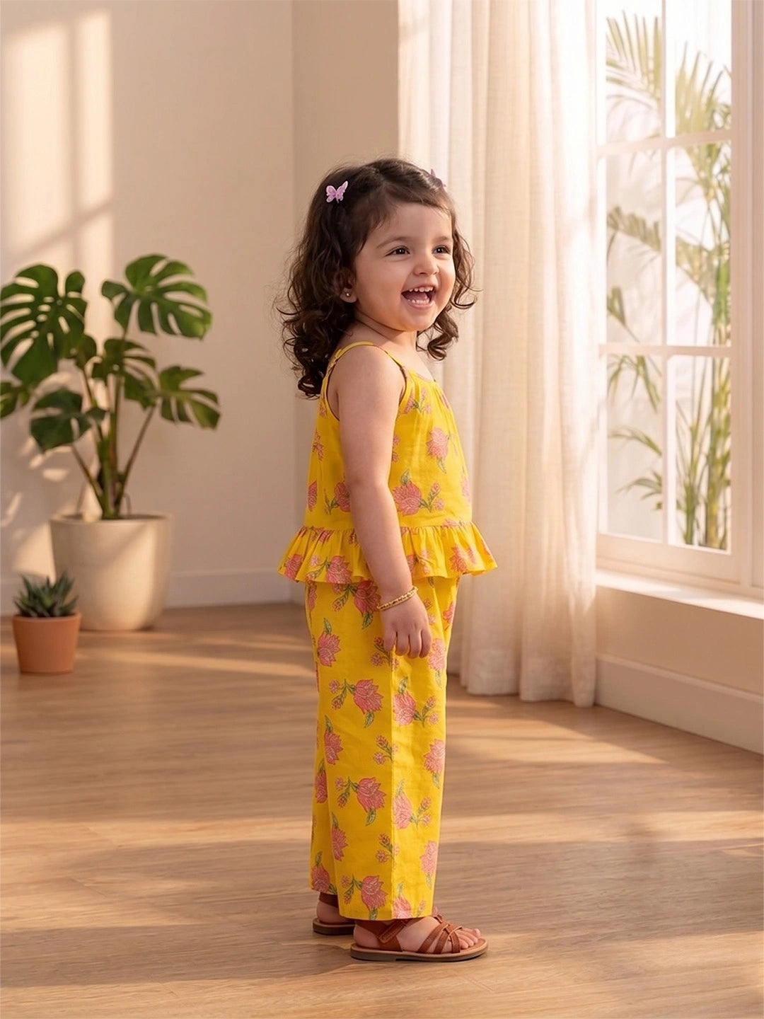 BownBee Pure Cotton Top With Palazzo Set For Infants
