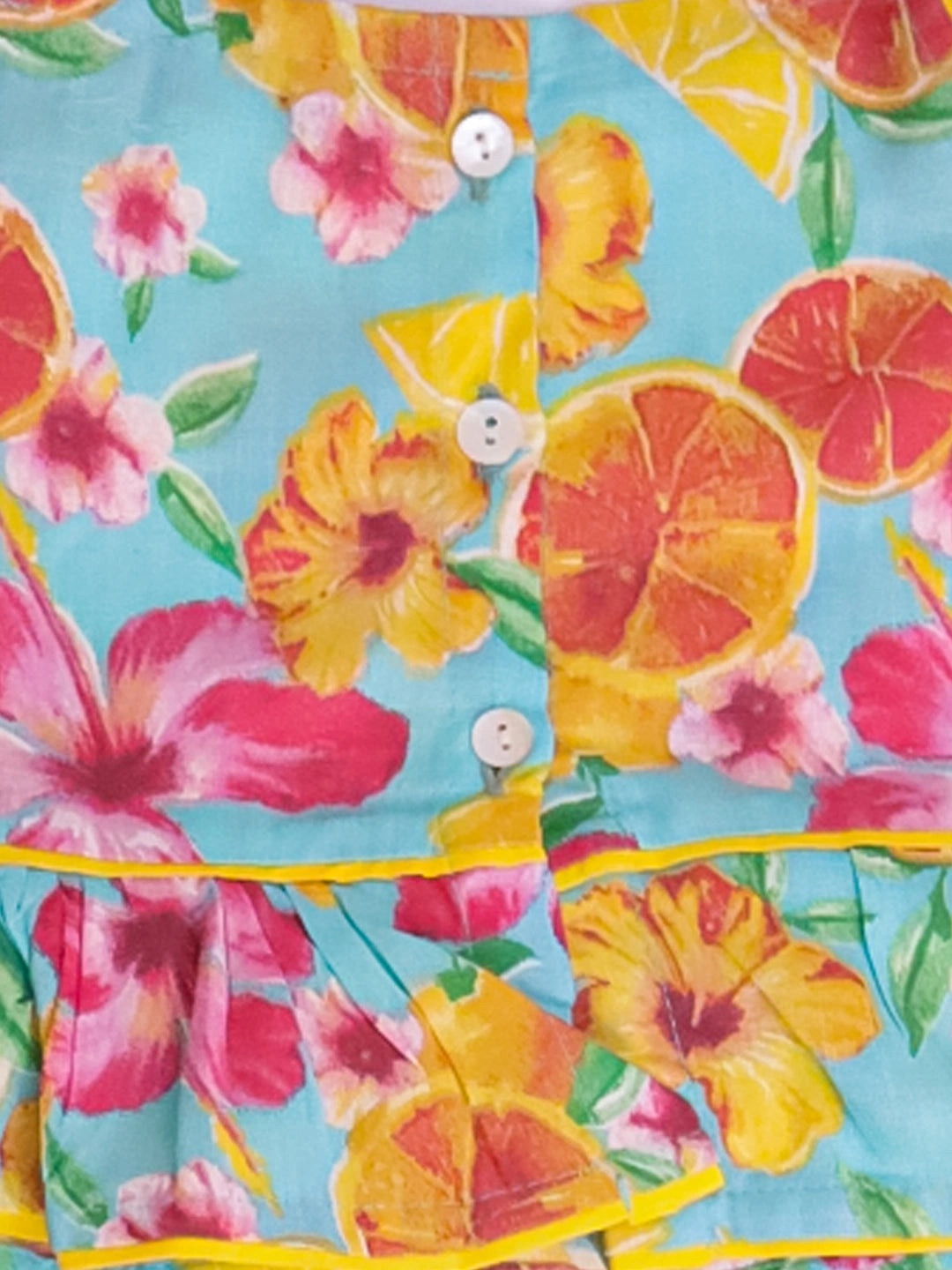 BownBee Pure Cotton Printed Top & Harrem With Hairband Set For Infant Girls