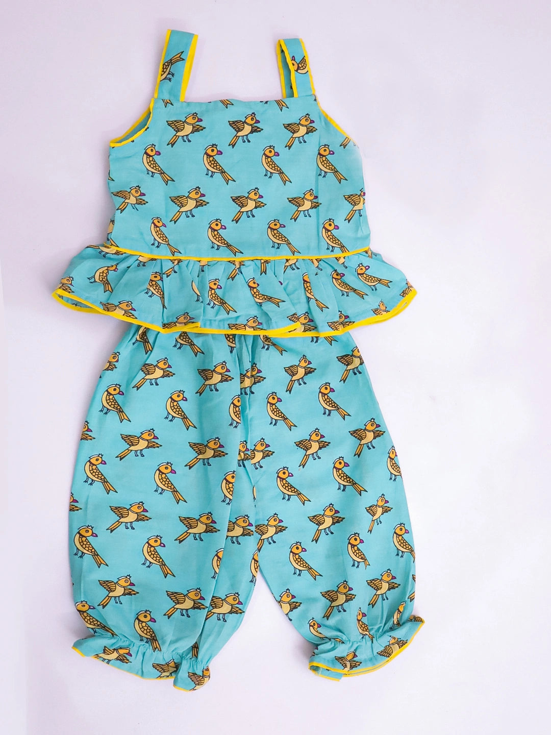 BownBee Pure Cotton Printed Top & Harrem With Hairband Set For Infant Girls