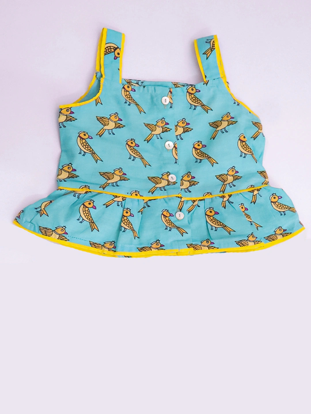 BownBee Pure Cotton Printed Top & Harrem With Hairband Set For Infant Girls