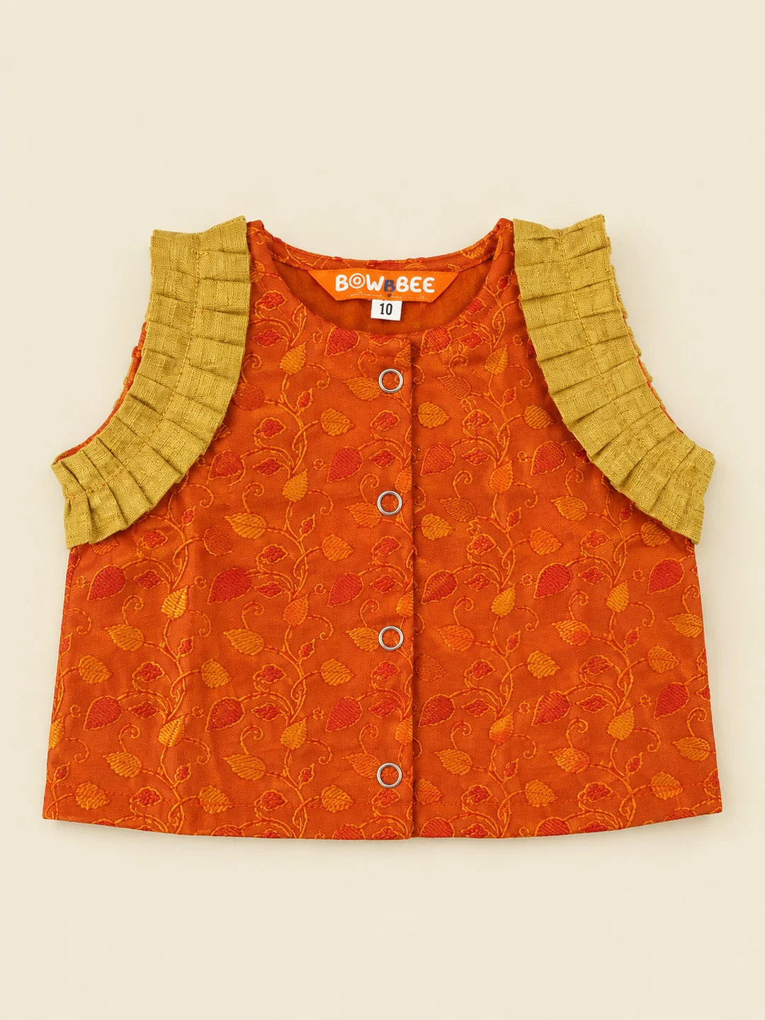 BownBee Sleeveless Silk Lehenga & Choli With Hairband For Infant Girls