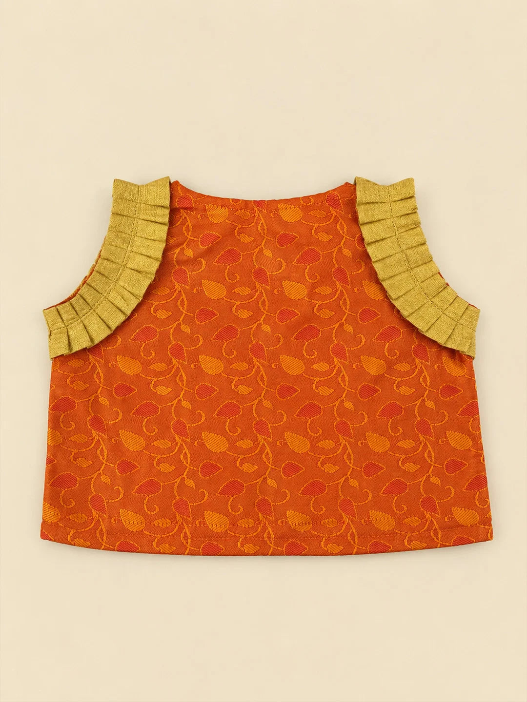 BownBee Sleeveless Silk Lehenga & Choli With Hairband For Infant Girls