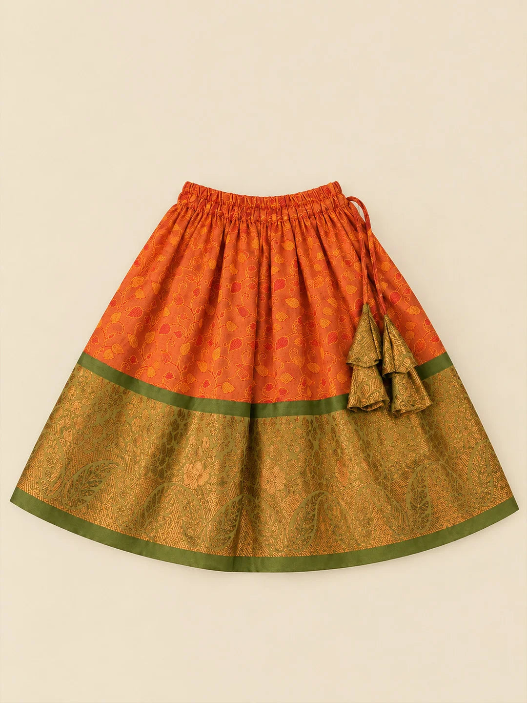 BownBee Sleeveless Silk Lehenga & Choli With Hairband For Infant Girls