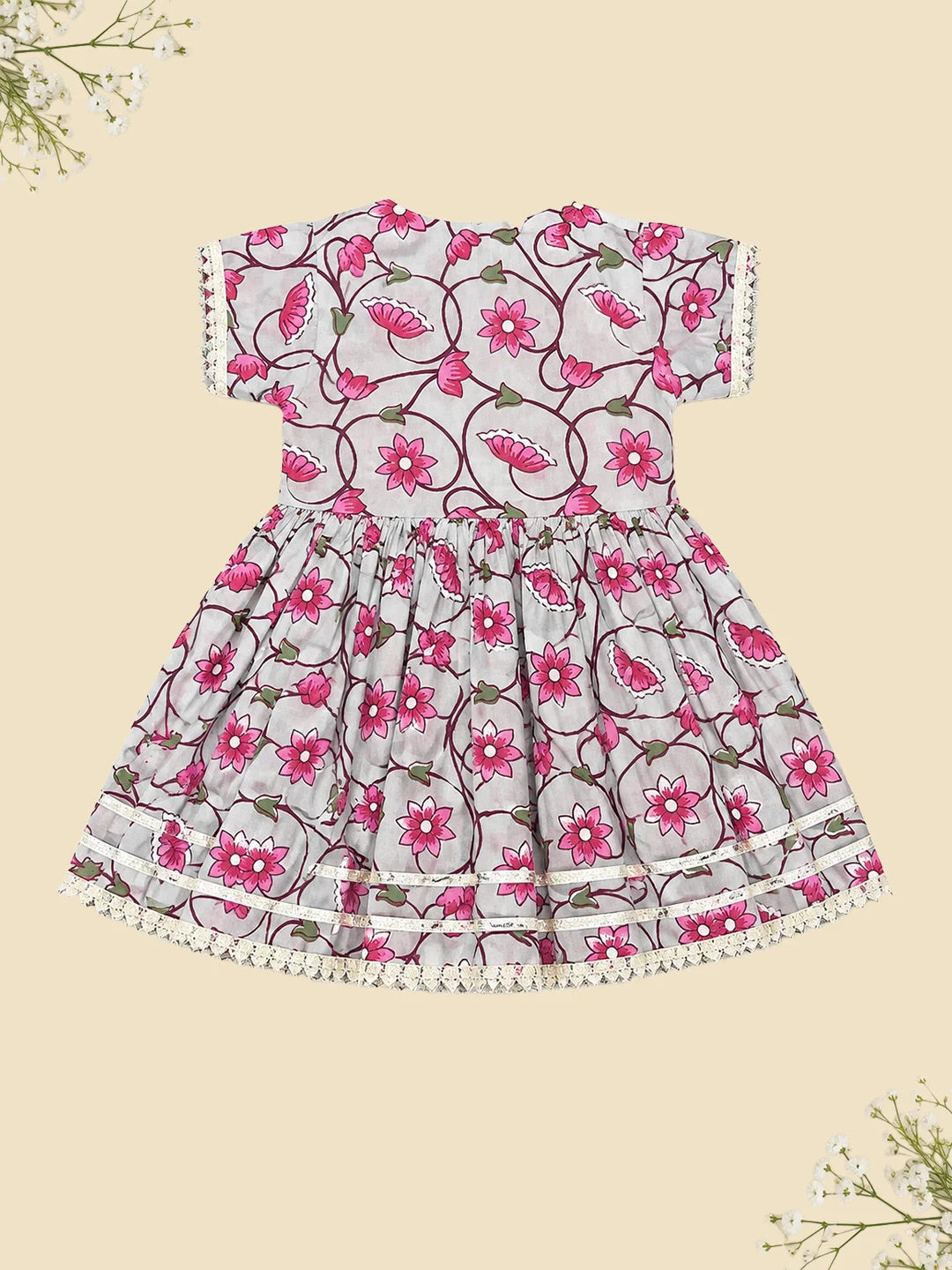 BownBee Pure Cotton Angrakha Kurti & Harem With Hairband For Infants Girls- Sky Blue