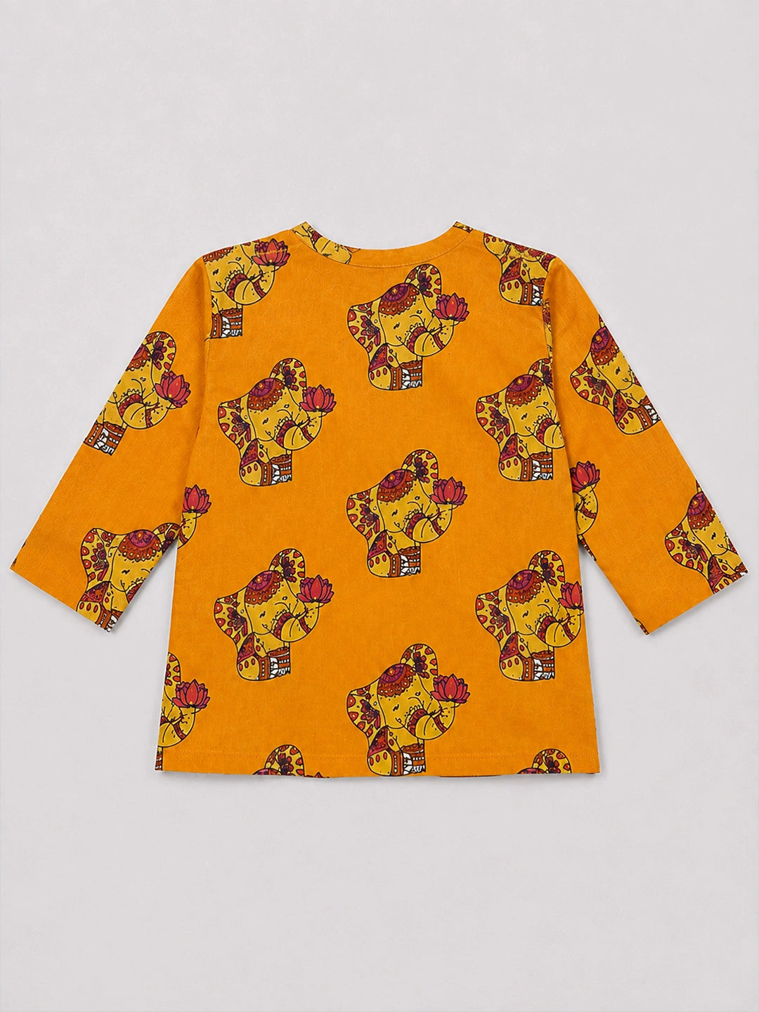 BownBee Pure Cotton Full Sleeve Quirky Dhoti Kurta For Infant Boys