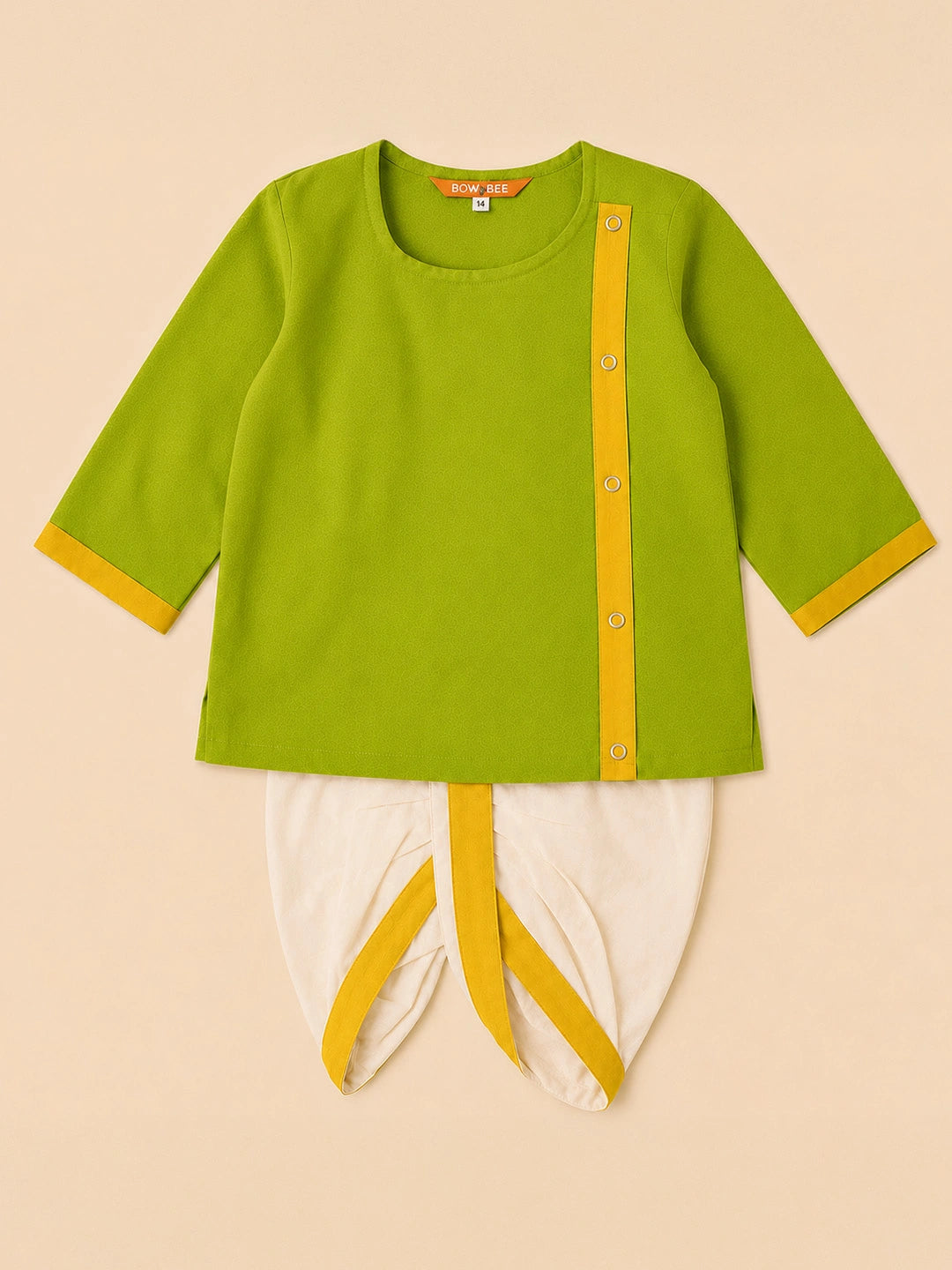 BownBee South Indian Full Sleeve Dhoti Kurta Set For Infant Boys