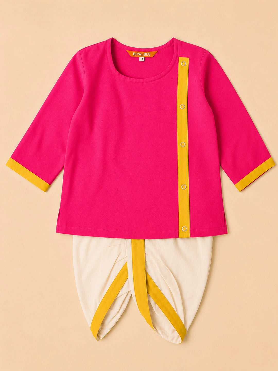 BownBee South Indian Full Sleeve Dhoti Kurta Set For Infant Boys