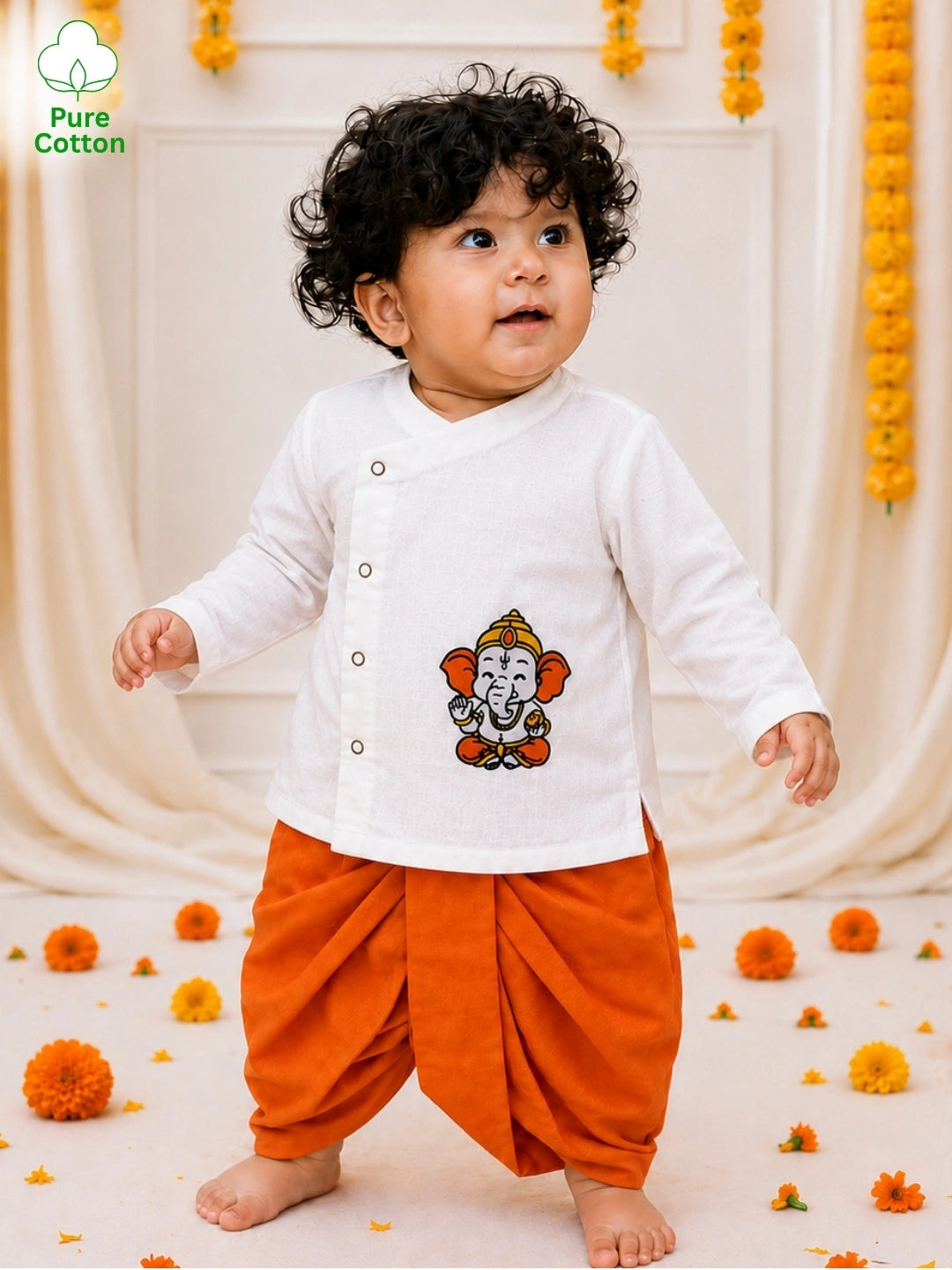 Bownbee Embroidered Kurta with Dhoti For Infant Boys