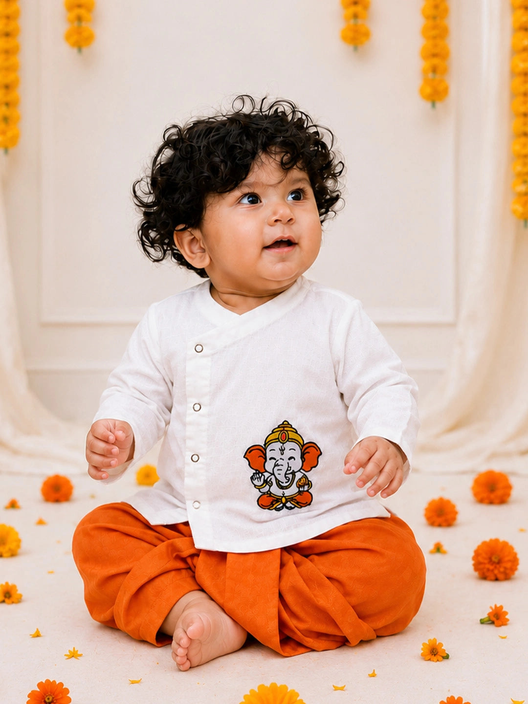 BownBee Embroidery Dhoti Kurta & Ethnic Suit  Sibling Set