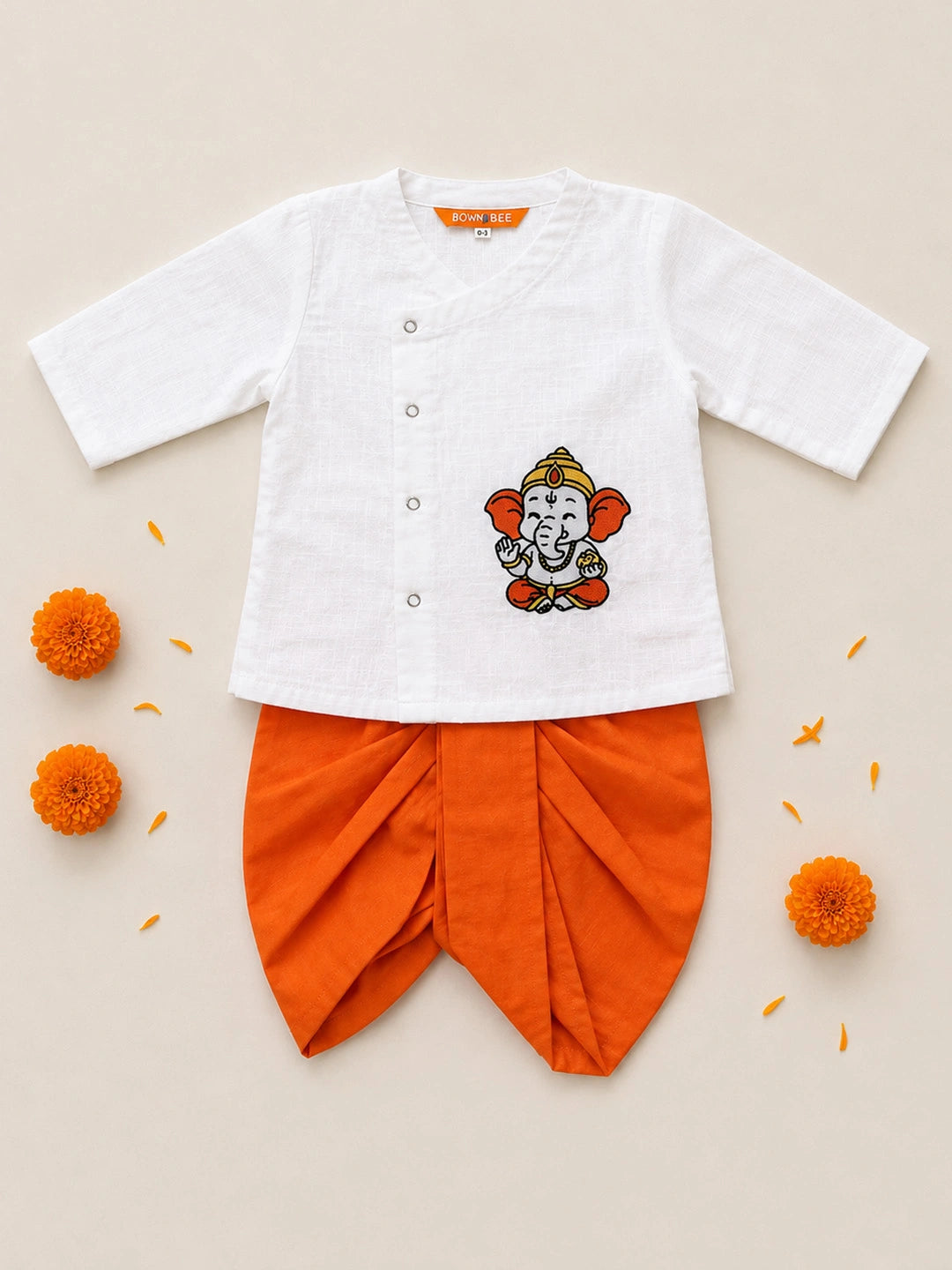 BownBee Embroidery Dhoti Kurta & Ethnic Suit  Sibling Set