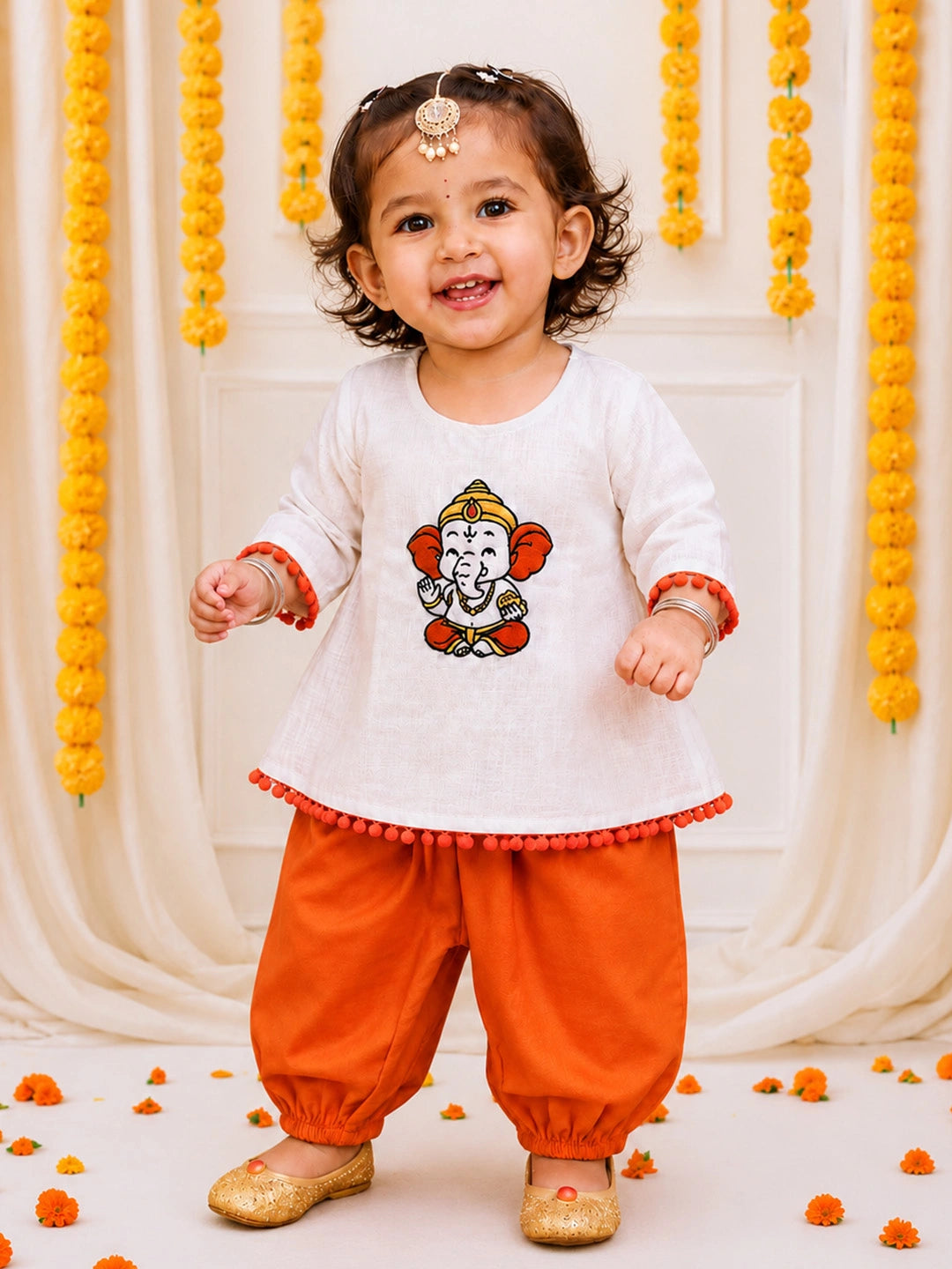 BownBee Embroidery Dhoti Kurta & Ethnic Suit  Sibling Set