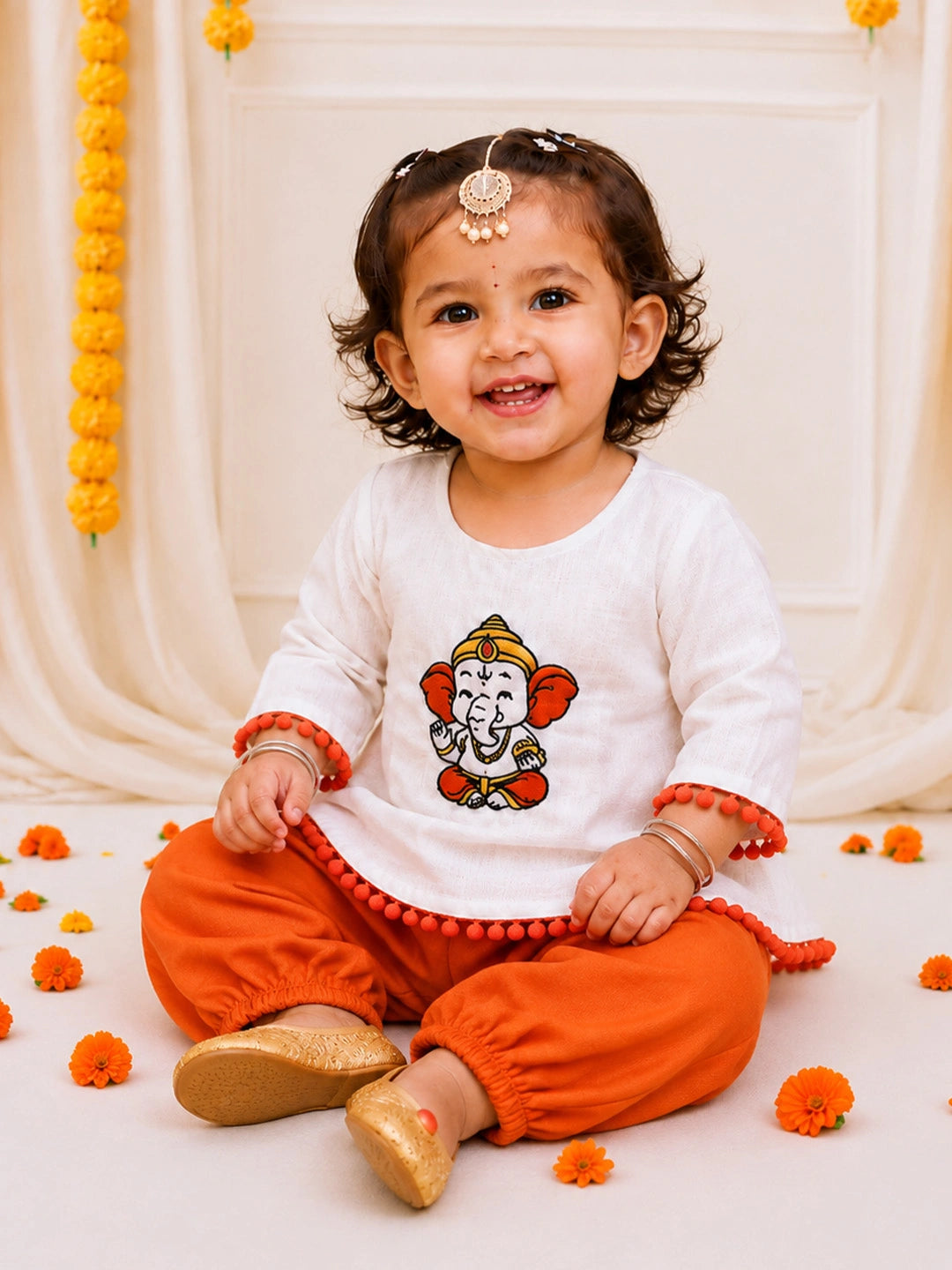 BownBee Embroidery Dhoti Kurta & Ethnic Suit  Sibling Set