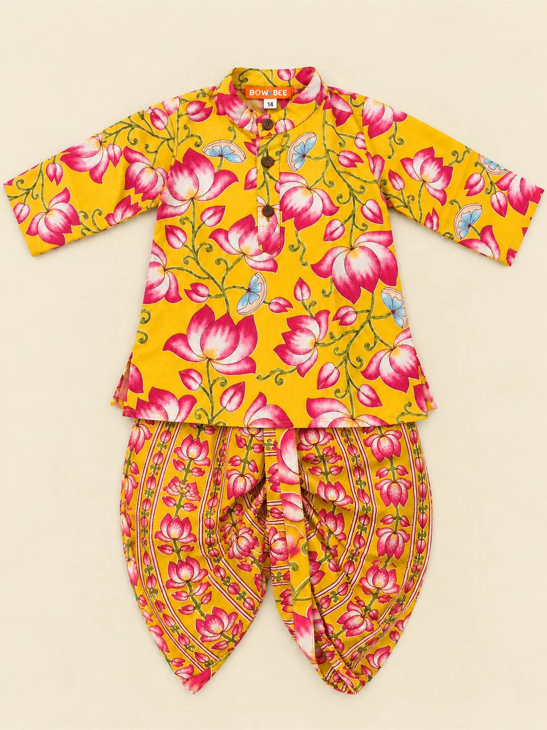 BownBee Pure Cotton Dhoti Kurta Set For Infant Boys