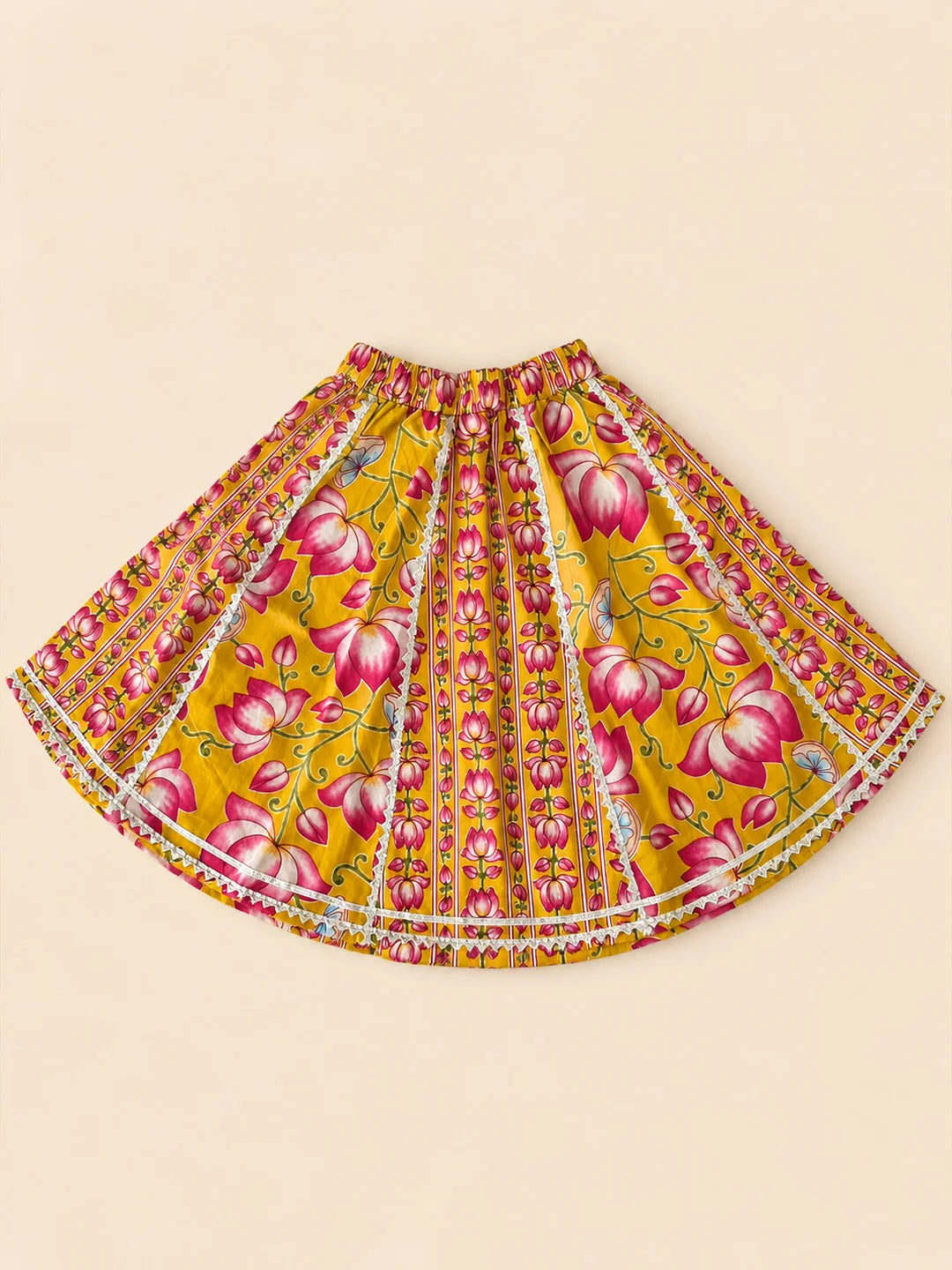 BownBee Pure Cotton Printed Dhoti Kurta & Lehenga Choli Infant Sibling Set