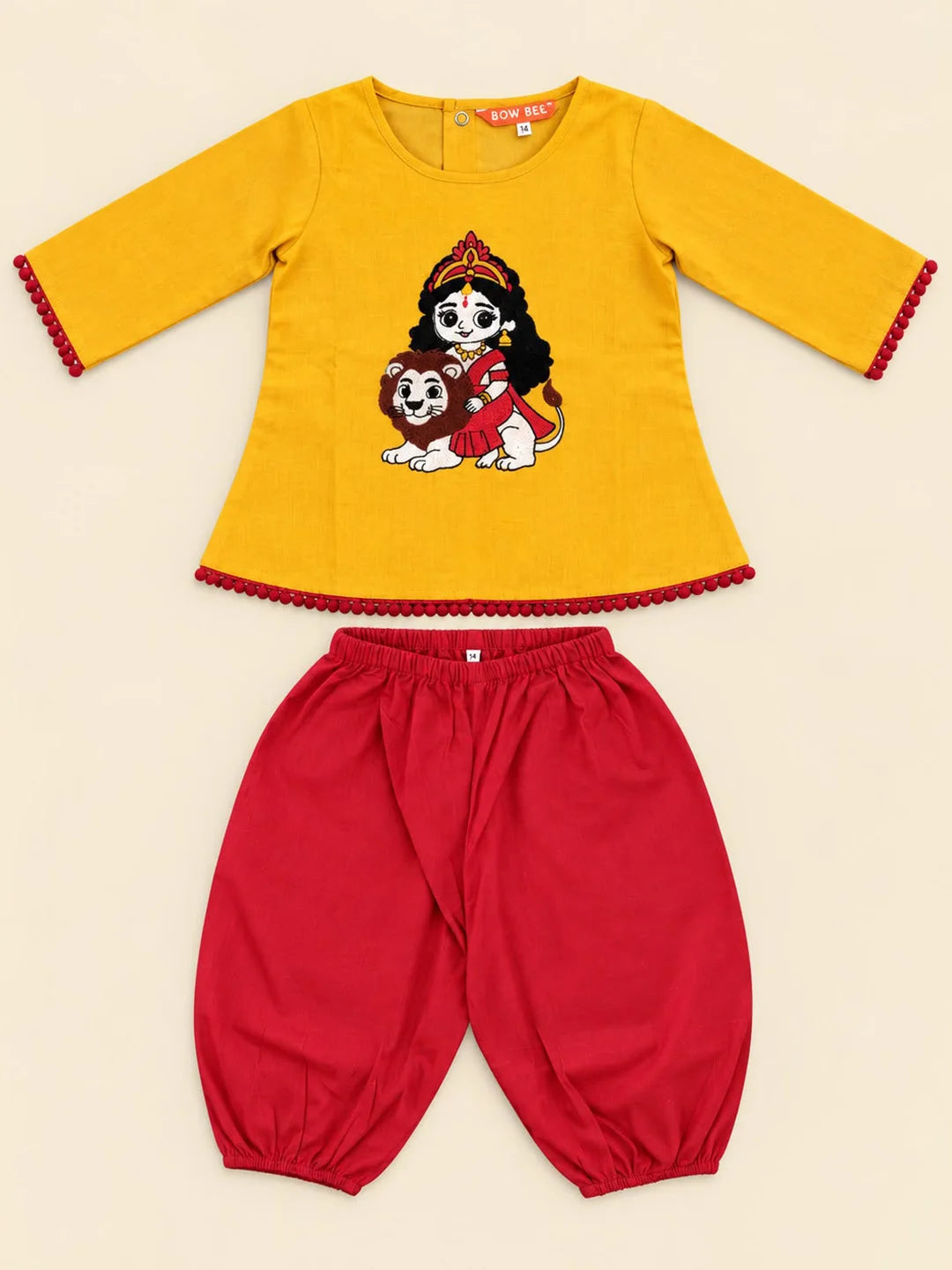 Bownbee Embroidered Kurti with Harem For Infant Girls