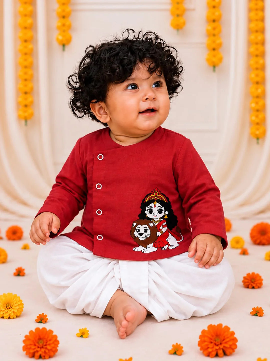 Bownbee Embroidered Kurta with Dhoti For Infant Boys